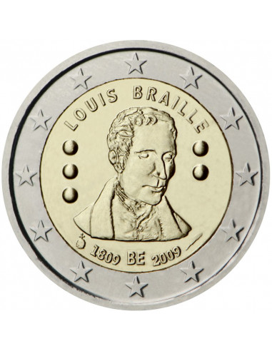 Belgia 2 euro 2009 200-lecie urodzin pedagoga Louis'a Braille'a (Belgia)