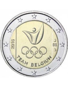 Awers monety Belgia 2 euro 2016 Belgijska Drużyna Olimpijska