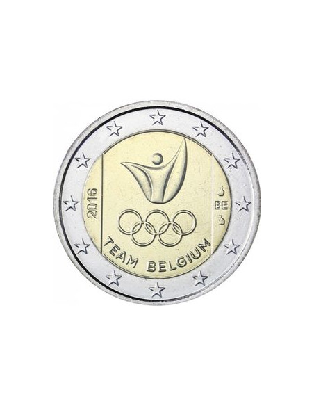 Awers monety Belgia 2 euro 2016 Belgijska Drużyna Olimpijska