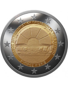 Awers monety Cypr 2 euro 2017 Odeon w Pafos na Cyprze Europejska Stolica Kultury