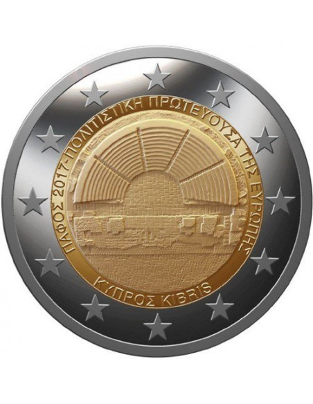 Awers monety Cypr 2 euro 2017 Odeon w Pafos na Cyprze Europejska Stolica Kultury