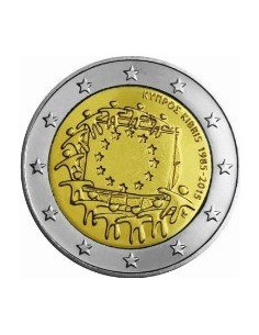 Awers monety Cypr 2 euro 2015 30lecie istnienia flagi europejskiej Cypr
