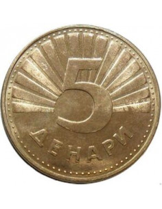 Awers monety Macedonia Północna 5 Denary 2022 2