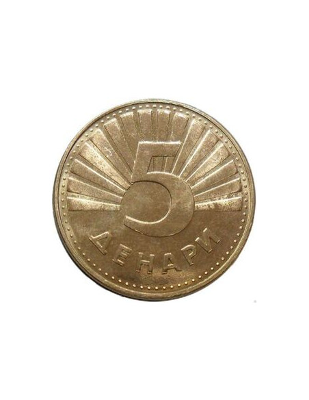 Rewers monety Macedonia Północna 5 Denary 2022