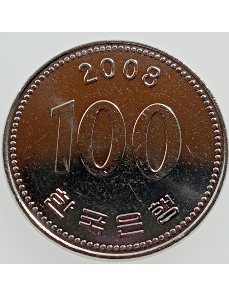 Rewers monety Korea Południowa 100 Won 2008