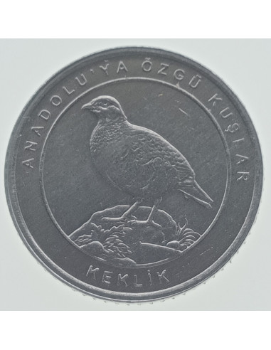 Awers monety Turcja 1 Kurusz 2020 Kuropatwa Chukar