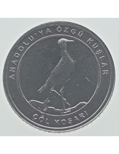 Awers monety Turcja 1 Kurusz 2020 Courser w kolorze kremowym