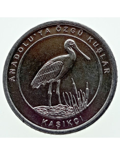 Awers monety Turcja 1 Kurusz 2020 Spoonbill
