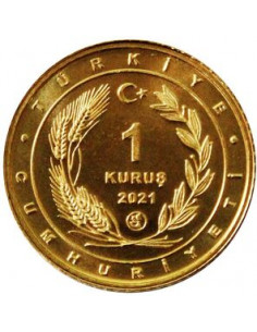 Awers monety Turcja 1 Kurusz 2021 2
