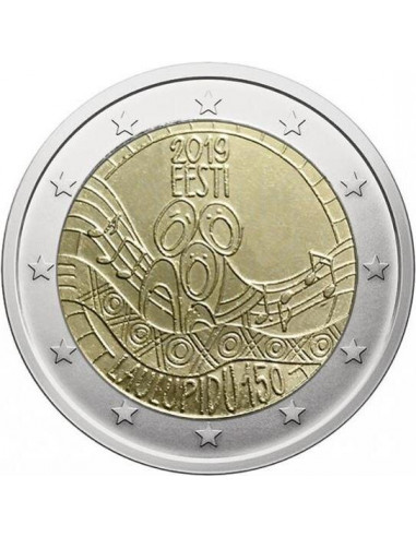 Awers monety 2 euro 2019 150lecie Estońskiego Festiwalu Piosenki
