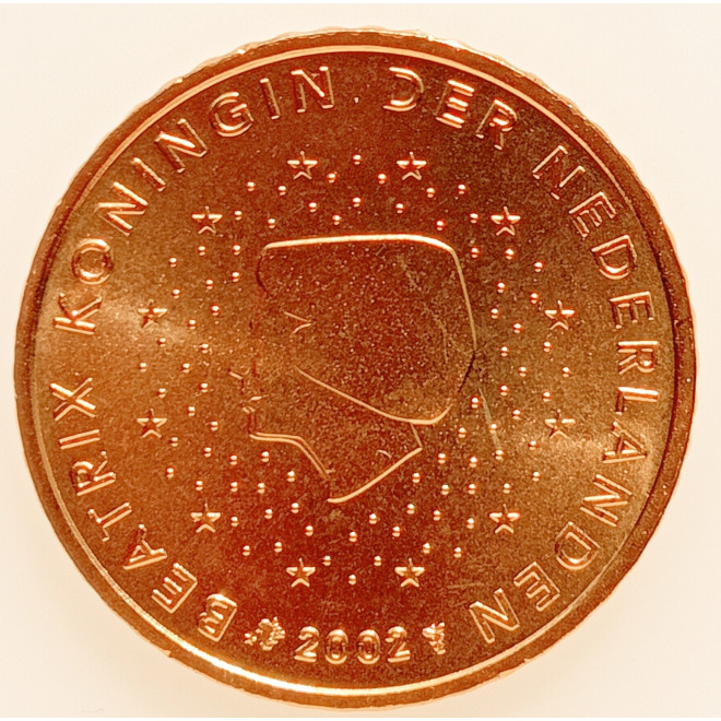 Awers monety Holandia 5 Euro Centy 2002