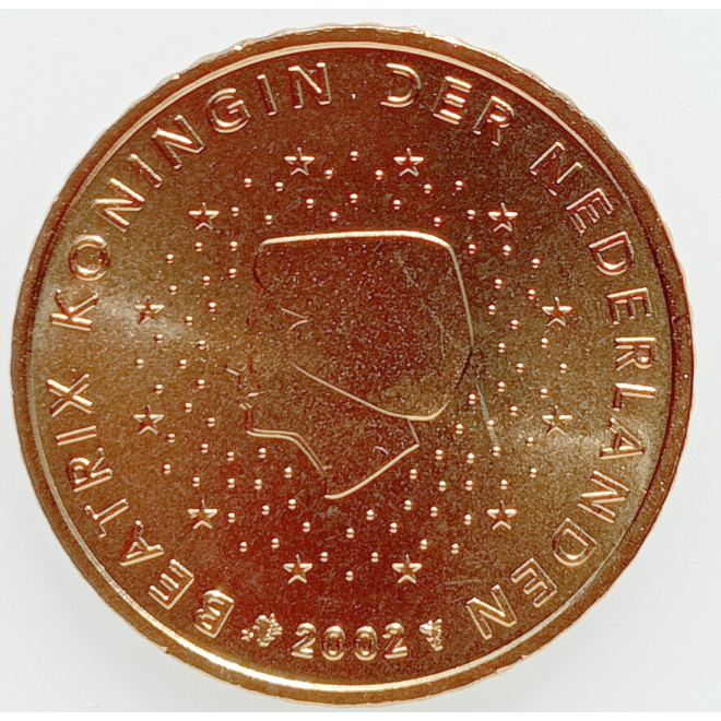 Awers monety Holandia 10 Euro Centy 2002