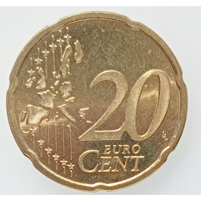 Rewers monety Holandia 20 Euro Centy 2002