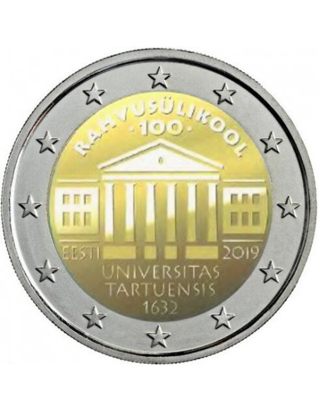 Awers monety Estonia 2 euro 2019 Uniwersytet w Tartu