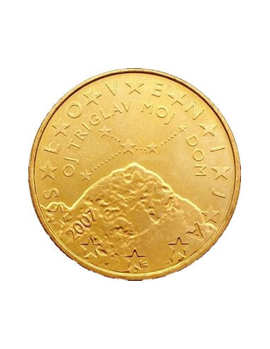 Awers monety Słowenia 50 Euro Cent 2007