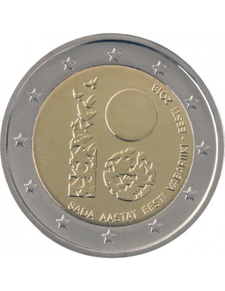 Awers monety Estonia 2 euro 2018 Pierwsze stulecie istnienia Republiki Estońskiej 19182018