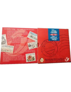 Awers monety Belgia Zestaw menniczy 1999 150lecie znaczków pocztowych