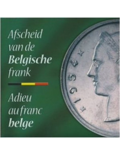 Awers monety Belgia Zestaw menniczy 2001 Pożegnanie z frankiem belgijskim