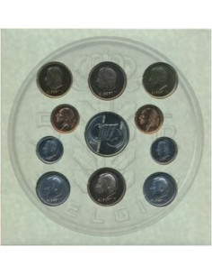 Awers monety Belgia Zestaw menniczy 2001 Pożegnanie z frankiem belgijskim 2