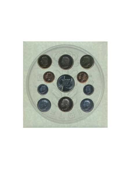 Rewers monety Belgia Zestaw menniczy 2001 Pożegnanie z frankiem belgijskim