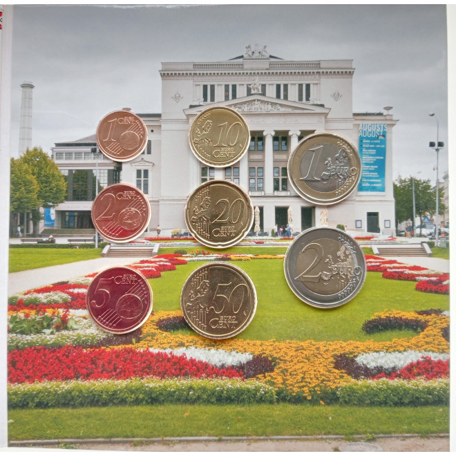 Rewers monety Łotwa Różne euro zestaw 2014