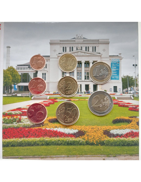 Rewers monety Łotwa Różne euro zestaw 2014