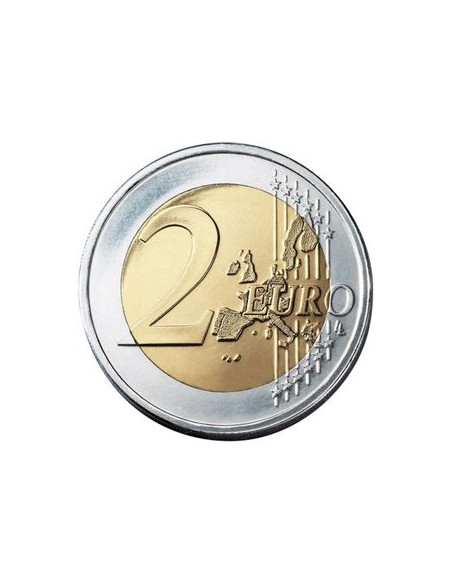 Rewers monety Włochy 2 euro 2002 Portret Dantego Alighieri autorstwa malarza Raphaela