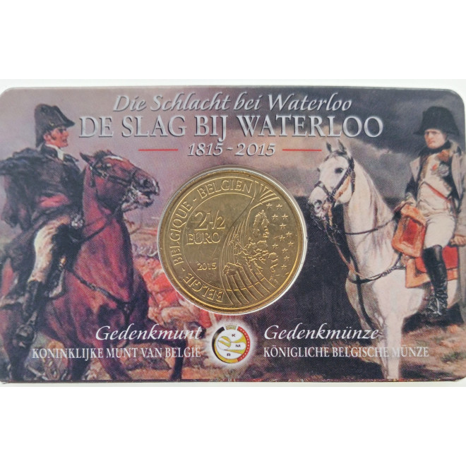 Rewers monety Belgia 2 i 1/2 euro 2015 200 rocznica Bitwy pod Waterloo