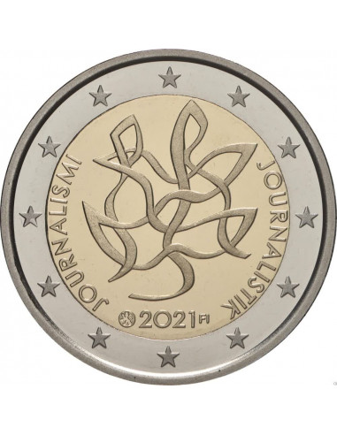 Awers monety 2 euro 2021 Dziennikarstwo