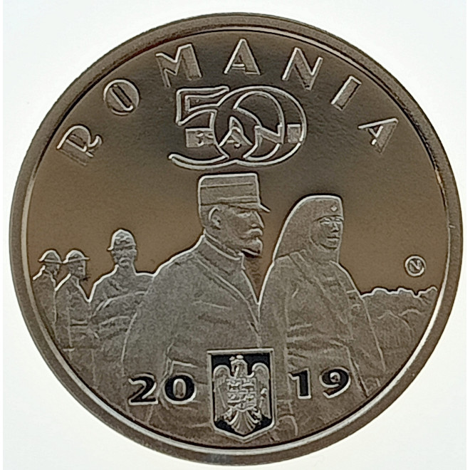 Rewers monety Rumunia 50 Bani 2019 Królowa Maria Koburg