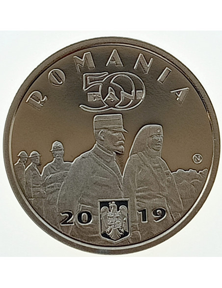 Rewers monety Rumunia 50 Bani 2019 Królowa Maria Koburg