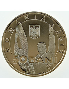 Awers monety Rumunia 50 Bani 2019 30. rocznica rewolucji w Rumunii w grudniu 1989