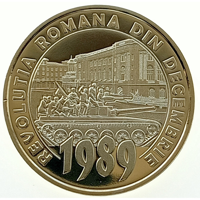 Rewers monety Rumunia 50 Bani 2019 30. rocznica rewolucji w Rumunii w grudniu 1989