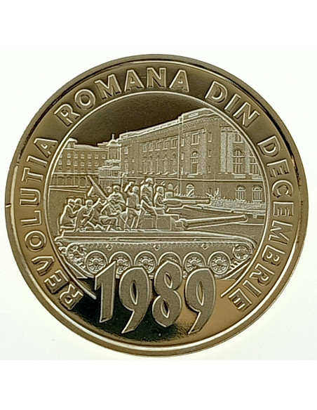 Rewers monety Rumunia 50 Bani 2019 30. rocznica rewolucji w Rumunii w grudniu 1989