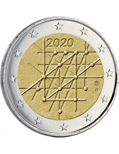 Awers monety 2 euro 2020 Uniwersytety i społeczeństwo – 100 lat Uniwersytetu w Turku