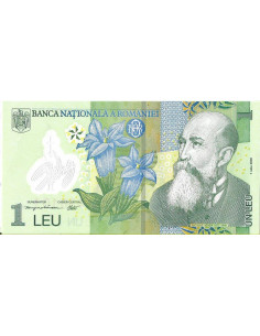 Przód banknotu Rumunia 1 Lei 2005 UNC