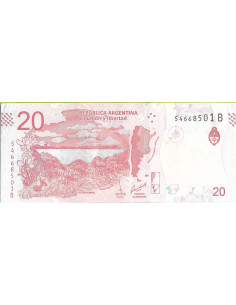 Przód banknotu Argentyna 20 Peso 2017 UNC 2