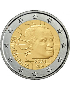 Awers monety Finlandia 2 euro 2020 Setna rocznica urodzin Väinö Linna