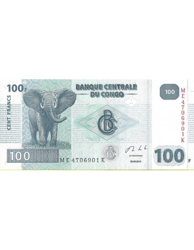 Przód banknotu DMK Zair 100 Franków 2013 UNC