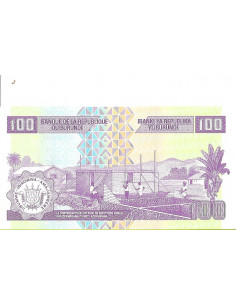 Przód banknotu Burundi 100 Franków 2011 UNC 2