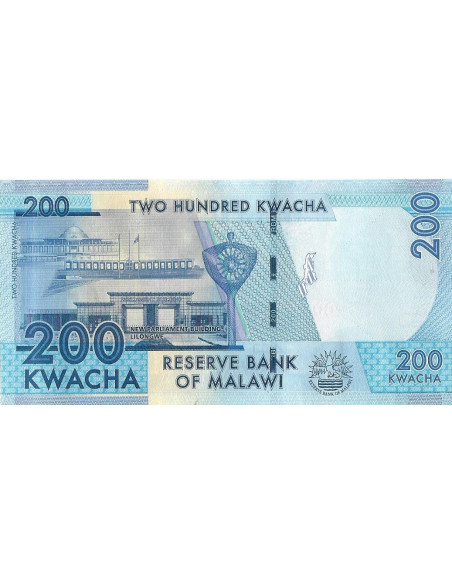 Tył banknotu Malawi 200 Kwacha 2020 UNC