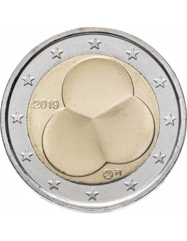Awers monety 2 euro 2019 100lecie fińskiej konstytucji