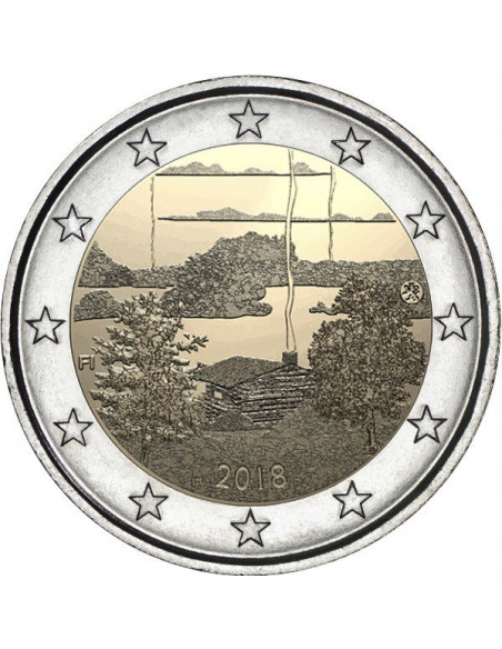 Awers monety Finlandia 2 euro 2018 Sauna fińska