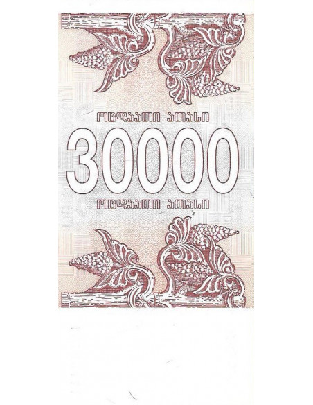 Tył banknotu Gruzja 30 000 Kuponi 1994 UNC