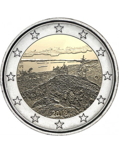 Awers monety Finlandia 2 euro 2018 Park Narodowy Koli