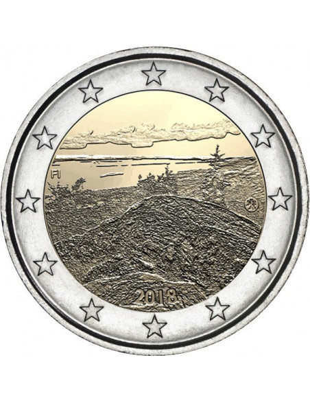 Awers monety Finlandia 2 euro 2018 Park Narodowy Koli