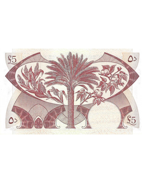 Tył banknotu Jemen LDR 5 Dinar 1965 UNC