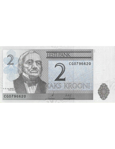 Przód banknotu Estonia 2 Korony 2006 UNC