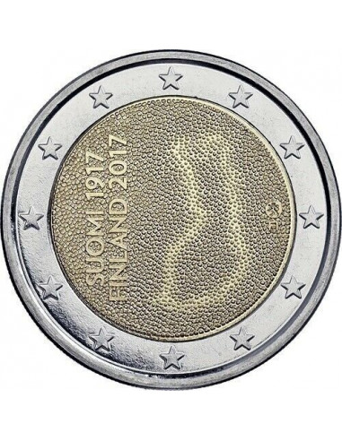 Awers monety 2 euro 2017 100 lat niepodległości Finlandii