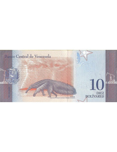 Przód banknotu Wenezuela 10 Bolivar 2018 UNC 2
